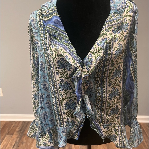 Brand new Flowy Zara top! Gorgeous blue! - Picture 2 of 8